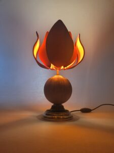 Lampe Lotus 4 Lampe lotus parchemin et soie