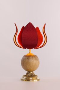 Lampe Lotus 2 Lampe lotus parchemin et soie
